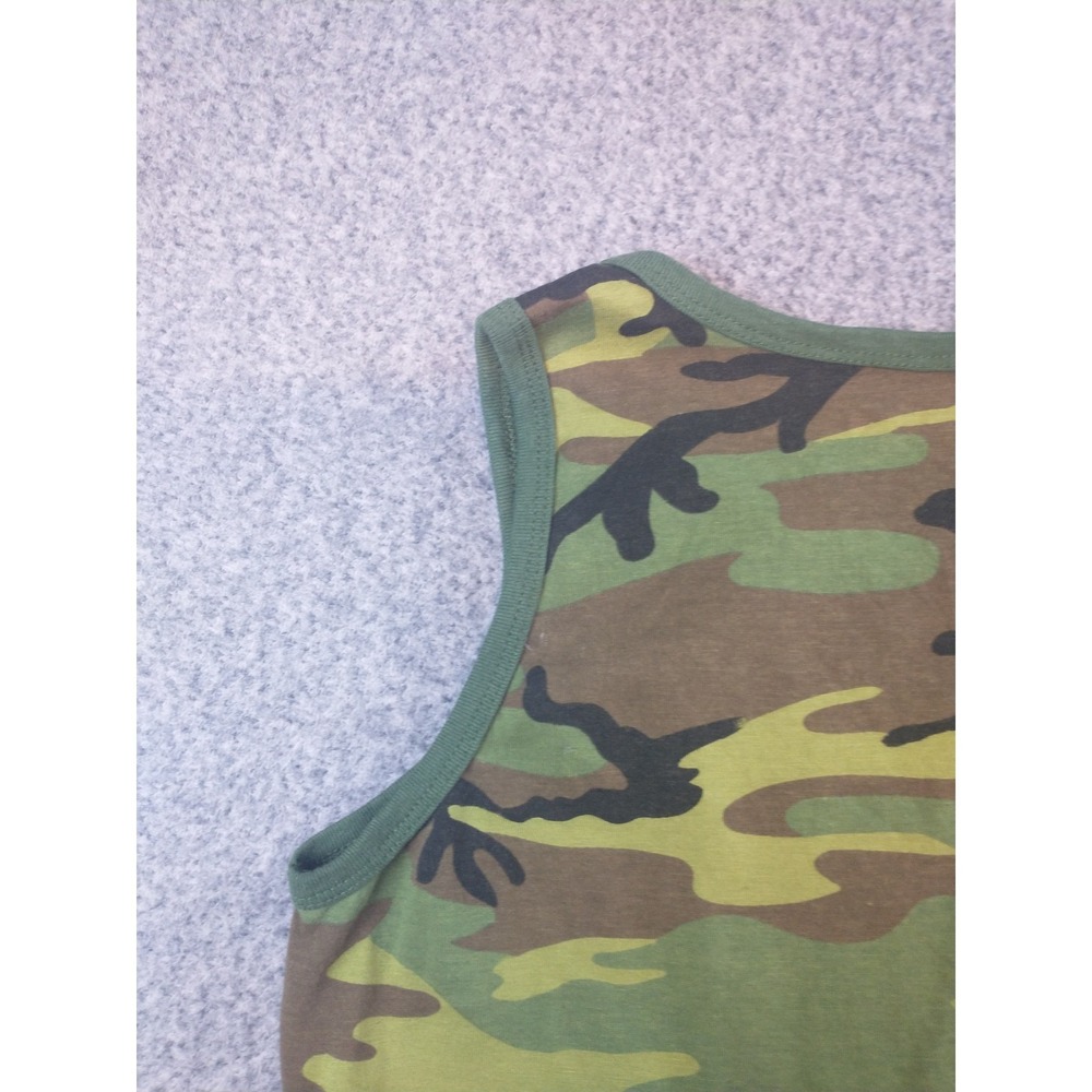 Rothco Mens Small Woodland Camo Graphic Tank Top Green Sleeveless Shirt - Picture 9 of 9